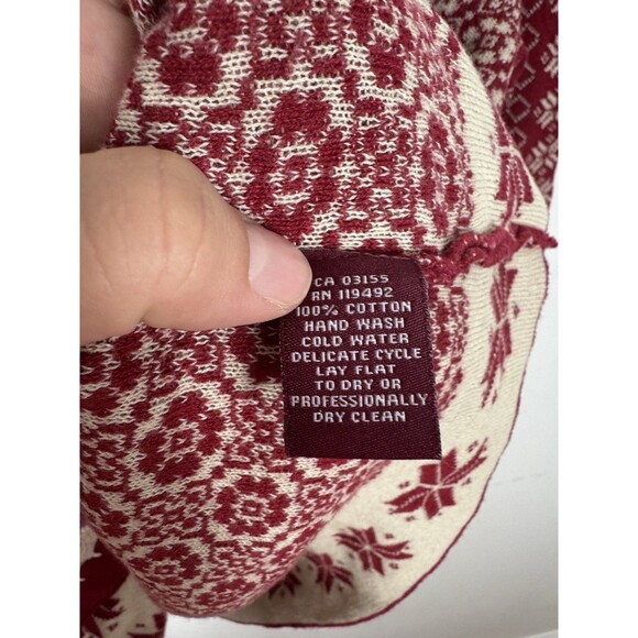 April Cornell Red Floral Embroidered Cardigan Sweater Cotton Size Medium - Picture 6 of 7